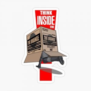 Think Inside the Box Funny Spy Video Game Sticker
