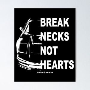Break Necks Not Hearts Acura NSX Japanese Retro Car Enthusiast Poster