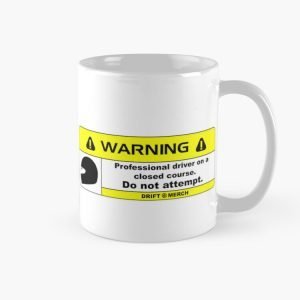 WARNING Professional Driver On A Closed Course Mug Right Hand Grip