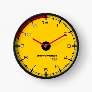 Yellow Exotic Sports Car Racing Tachometer Clock