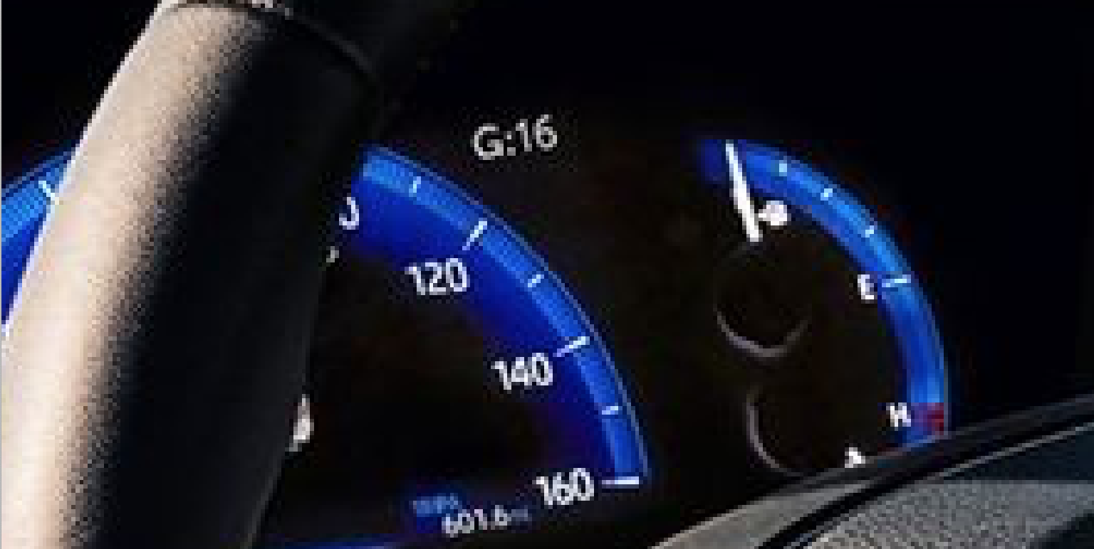 GR Corolla Gauge Cluster Teaser Reading "G16"