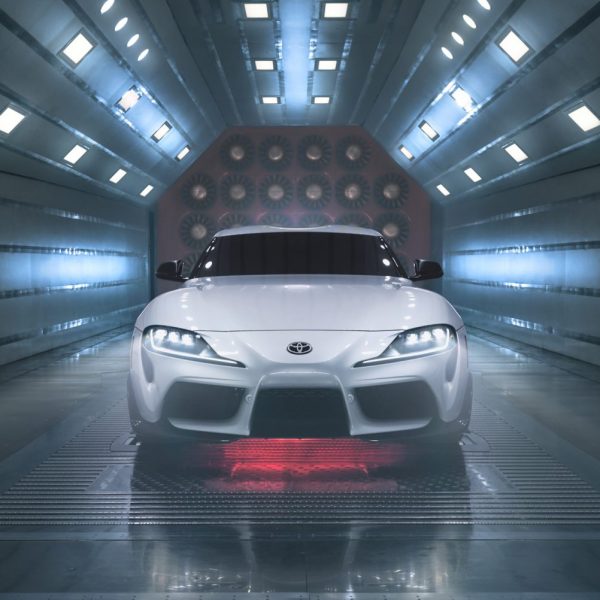 2022 Toyota GR Supra A91 CF (Carbon Fiber) Edition with Absolute Zero paint in a Wind Tunnel
